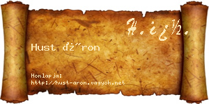 Hust Áron névjegykártya